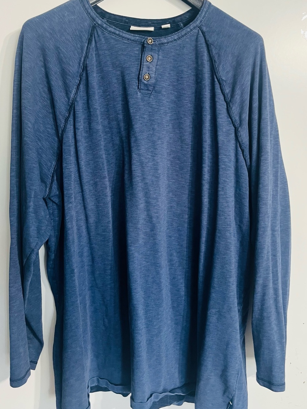 Men's Navy Henley Long-Sleeve Shirt